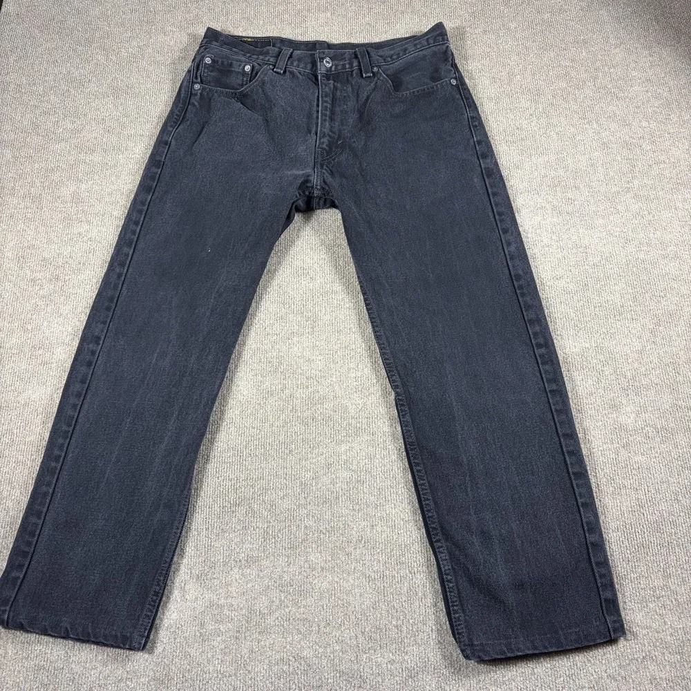 Levi's Strauss Co 505 Men's Jeans Straight Fit Black Denim Jeans 32X30